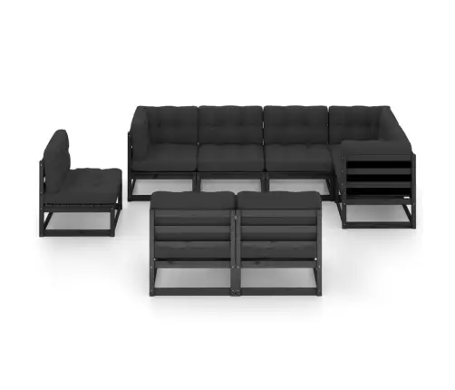 8-Daļīgs Dārza Atpūtas Mēbeļu Komplekts Ar Pelēkiem Matračiem Vidaxl