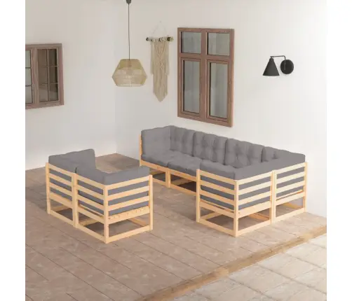 7-Osaline Aiadiivanikomplekt Patjadega, Männipuit