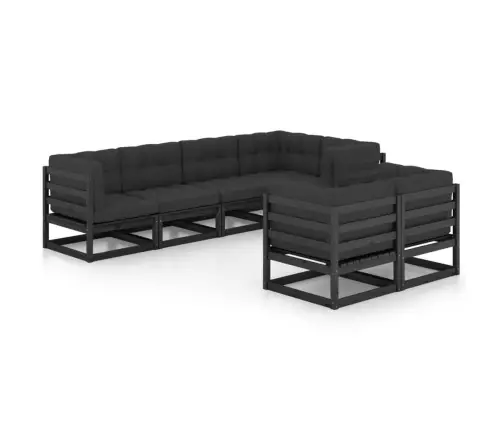 7-Daļīgs Dārza Atpūtas Mēbeļu Komplekts Ar Pelēkiem Matračiem Vidaxl