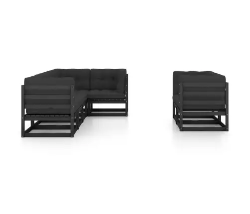 7-Daļīgs Dārza Atpūtas Mēbeļu Komplekts Ar Pelēkiem Matračiem Vidaxl