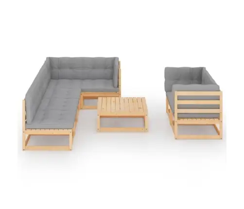 8-Osaline Aiamööbli Komplekt Patjadega, Männipuit