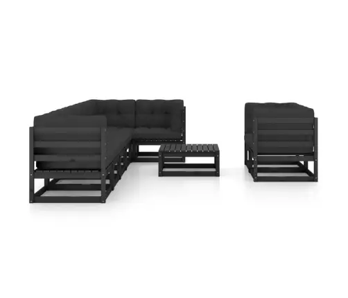 9-Daļīgs Dārza Atpūtas Mēbeļu Komplekts Ar Pelēkiem Matračiem Vidaxl