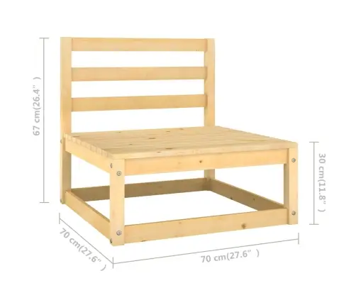 8-Osaline Aiamööbli Komplekt Patjadega, Männipuit