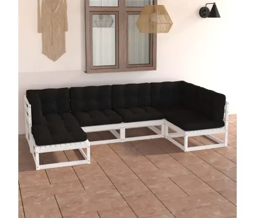 6-Daļīgs Dārza Mēbeļu Komplekts Ar Matračiem, Priedes Koks Vidaxl