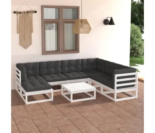 Sodo Komplektas Su Pagalvėlėmis, 8 Dalių, Pušies Masyvas