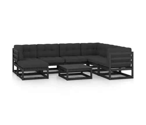 8-Daļīgs Dārza Atpūtas Mēbeļu Komplekts Ar Pelēkiem Matračiem Vidaxl