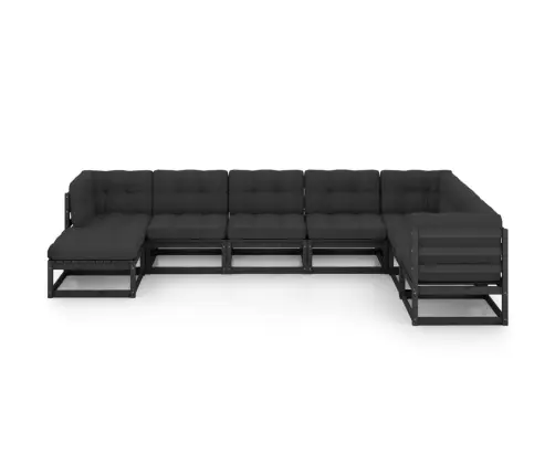 8-Daļīgs Dārza Atpūtas Mēbeļu Komplekts Ar Pelēkiem Matračiem Vidaxl