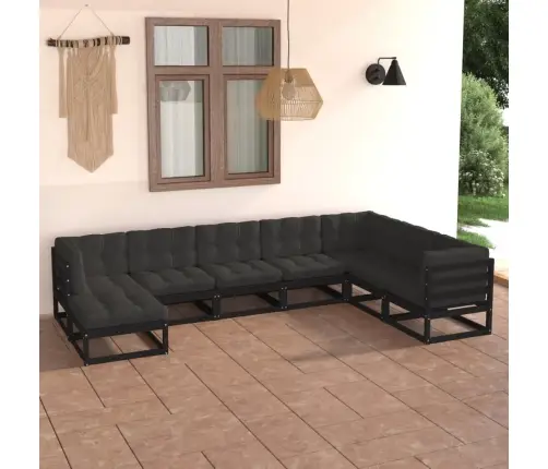 8-Daļīgs Dārza Atpūtas Mēbeļu Komplekts Ar Pelēkiem Matračiem Vidaxl