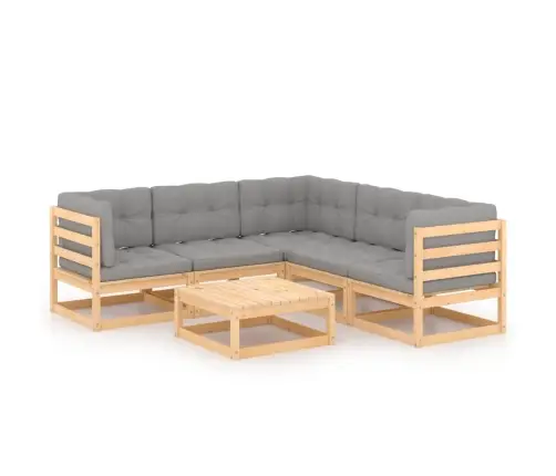 6-Osaline Aiamööbli Komplekt Patjadega, Männipuit