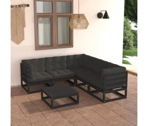 6-Osaline Aiamööbli Komplekt Patjadega, Männipuit