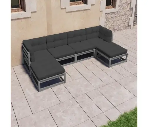 6-Osaline Aiadiivanikomplekt Patjadega, Hall Männipuit