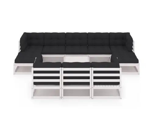 11-Daļīgs Dārza Atpūtas Mēbeļu Komplekts Ar Matračiem, Priede Vidaxl