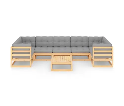 8-Osaline Aiamööbli Komplekt Patjadega, Männipuit