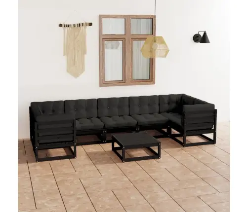 8-Osaline Aiamööbli Komplekt Istmepatjadega, Toekas Männipuit