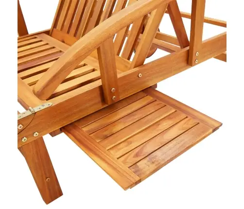 2-Osaline Lamamistoolide Komplekt Laua Ja Patjadega, Akaatsiapuit