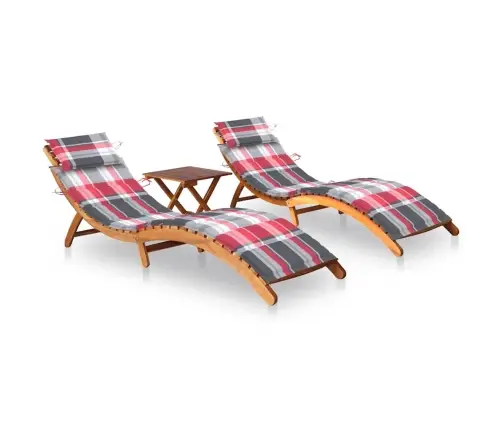 Sauļošanās Zviļņi Ar Galdiņu, Matračiem, 2 Gab., Akācijas Koks Vidaxl Sauļošanās Zviļņi Ar Galdiņu, Matračiem, 2 Gab., Akācijas Koks Vidaxl