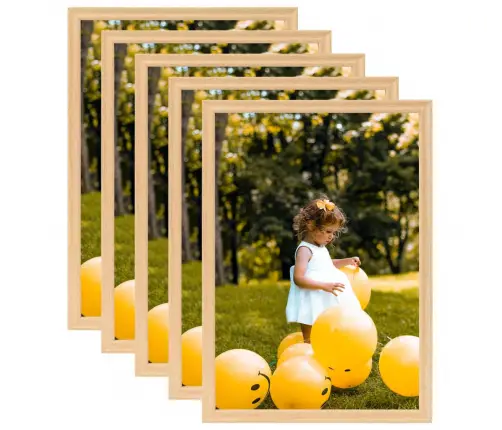 Foto Rāmji, 5 Gab., Sienai Vai Galdam, Gaiša Ozolkoka, 70X90 Cm Vidaxl