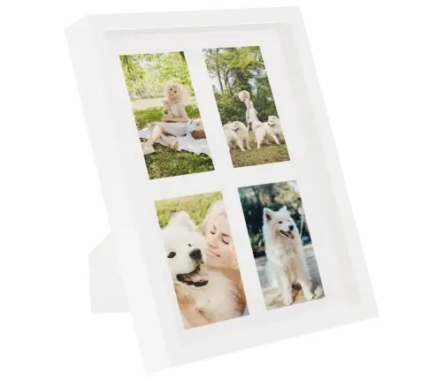 3D Foto Rāmji, 3 Gab., Balti, 28X35 Cm, 4X(10X15 Cm) Attēliem Vidaxl