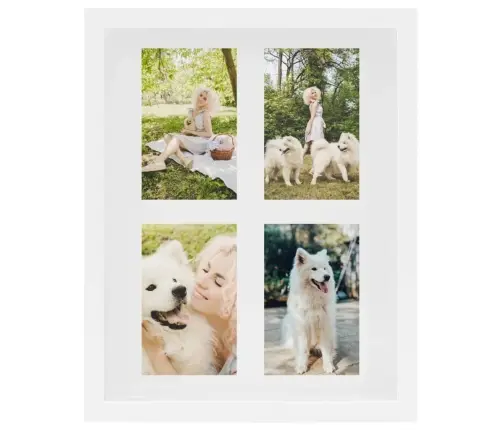 3D Foto Rāmji, 3 Gab., Balti, 28X35 Cm, 4X(10X15 Cm) Attēliem Vidaxl