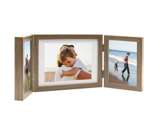 Kolme Pildiraami Kollaaž, Helepruun, 22X15 Cm + 2X(10X15 Cm)