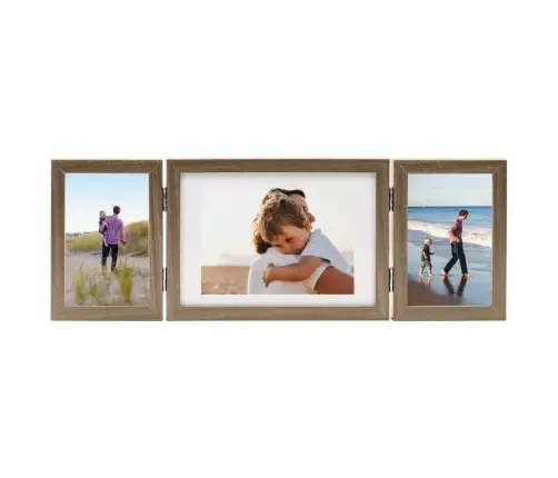 Kolme Pildiraami Kollaaž, Helepruun, 22X15 Cm + 2X(10X15 Cm)