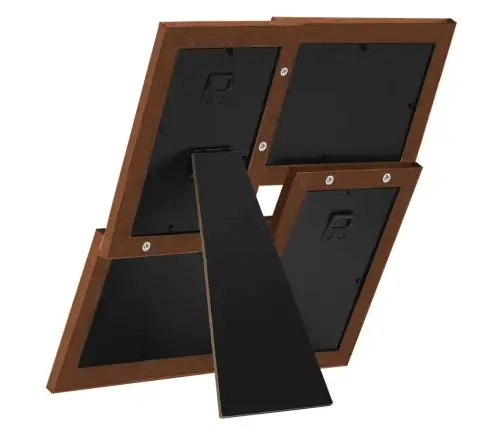 Kolāžas Foto Rāmis, 4X(13X18 Cm) Attēliem, Tumši Brūns Mdf Vidaxl