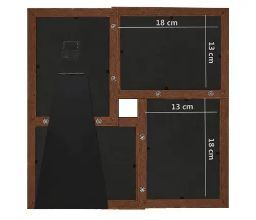 Kolāžas Foto Rāmis, 4X(13X18 Cm) Attēliem, Tumši Brūns Mdf Vidaxl