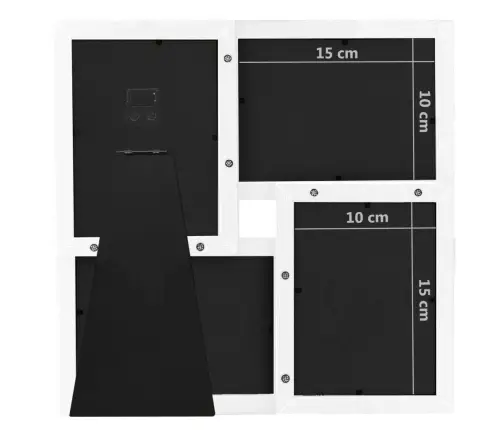 Kollaaž-Pildiraam 4X(10X15 Cm), Valge Mdf