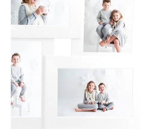 Kolāžas Foto Rāmis, 4X(13X18 Cm) Attēliem, Balts Mdf Vidaxl