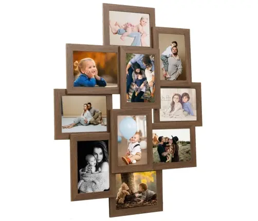 Rėmelis-Koliažas, Šviesiai Rudas, 10X(10X15Cm) Nuotraukoms