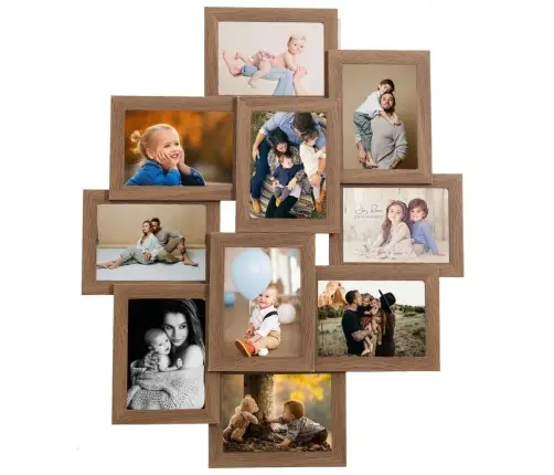 Rėmelis-Koliažas, Šviesiai Rudas, 10X(10X15Cm) Nuotraukoms