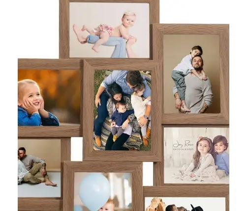 Rėmelis-Koliažas, Šviesiai Rudas, 10X(13X18Cm) Nuotraukoms