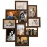 Kolāžas Foto Rāmis, 10X(10X15 Cm) Attēliem, Tumši Brūns Mdf Vidaxl
