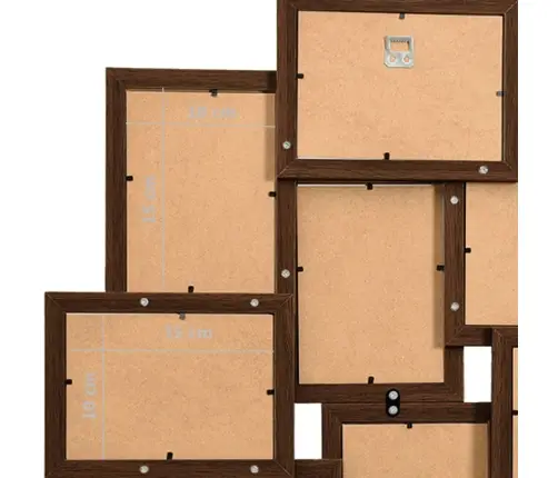 Kolāžas Foto Rāmis, 10X(10X15 Cm) Attēliem, Tumši Brūns Mdf Vidaxl