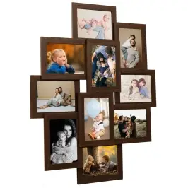 Kolāžas Foto Rāmis, 10X(13X18 Cm) Attēliem, Tumši Brūns Mdf Vidaxl Kolāžas Foto Rāmis, 10X(13X18 Cm) Attēliem, Tumši Brūns Mdf Vidaxl
