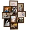 Kolāžas Foto Rāmis, 10X(13X18 Cm) Attēliem, Tumši Brūns Mdf Vidaxl