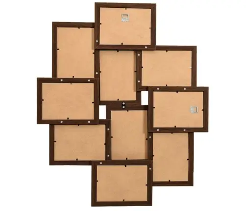 Kolāžas Foto Rāmis, 10X(13X18 Cm) Attēliem, Tumši Brūns Mdf Vidaxl