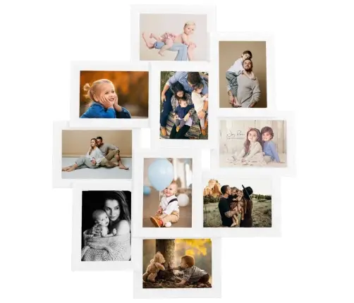 Kollaaž-Pildiraam 10 Osaline, 13 X 18 cm Valge Mdf