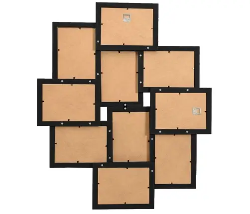 Kolāžas Foto Rāmis, 10X(10X15 Cm) Attēliem, Melns Mdf Vidaxl