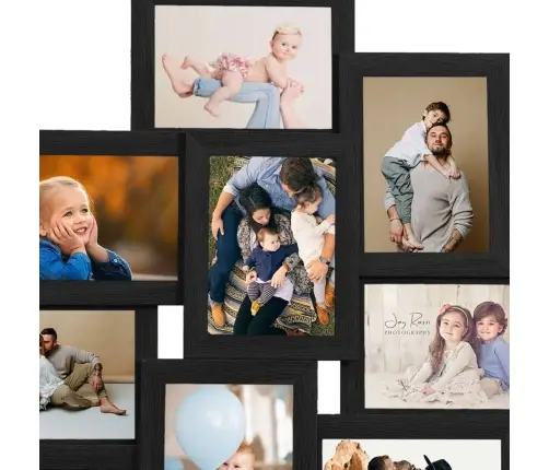 Kolāžas Foto Rāmis, 10X(13X18 Cm) Attēliem, Melns Mdf Vidaxl