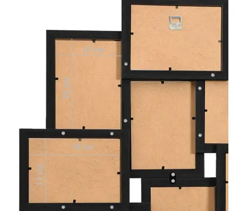 Kolāžas Foto Rāmis, 10X(13X18 Cm) Attēliem, Melns Mdf Vidaxl