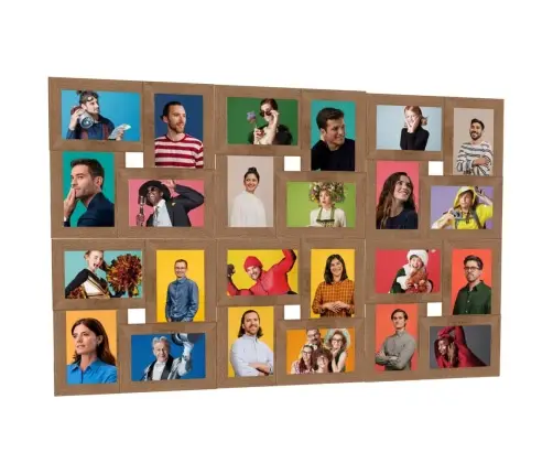 Kolāžas Foto Rāmis, 24X(10X15 Cm) Attēliem, Gaiši Brūns Mdf Vidaxl