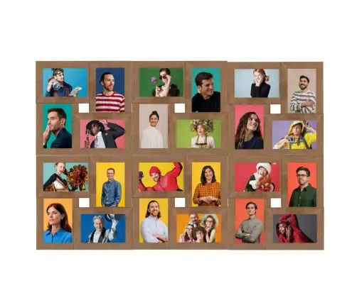 Kolāžas Foto Rāmis, 24X(10X15 Cm) Attēliem, Gaiši Brūns Mdf Vidaxl