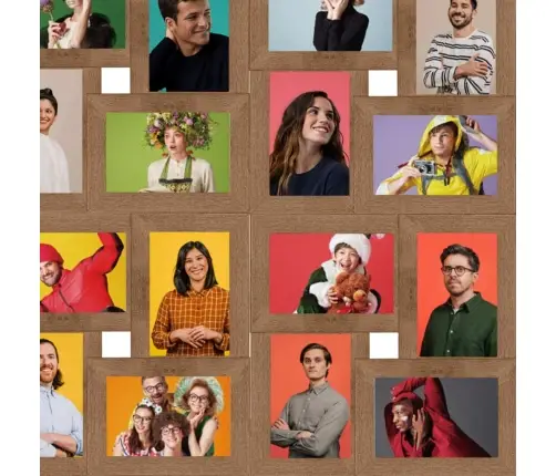 Kolāžas Foto Rāmis, 24X(10X15 Cm) Attēliem, Gaiši Brūns Mdf Vidaxl