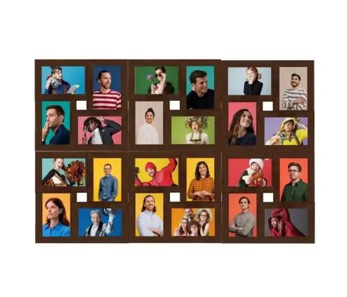 Kollaaž-Pildiraam 24X(10X15 Cm), Tumepruun Mdf
