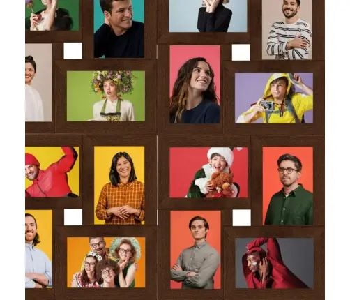 Kollaaž-Pildiraam 24X(10X15 Cm), Tumepruun Mdf