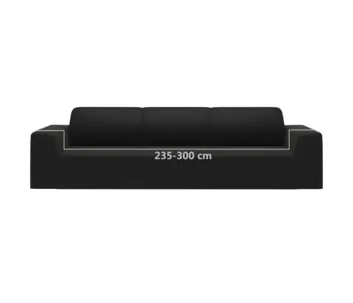 Keturvietės Sofos Užvalkalas, Juodas, Džersio Poliesteris