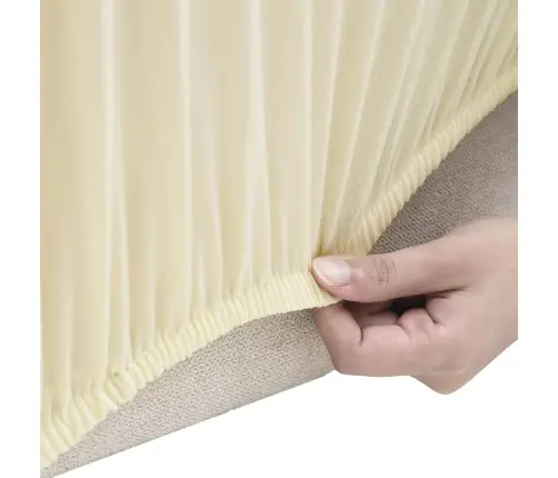 Elastīgs Dīvāna Pārvalks, Trīsvietīgs, Krēmkrāsas Poliesters Vidaxl