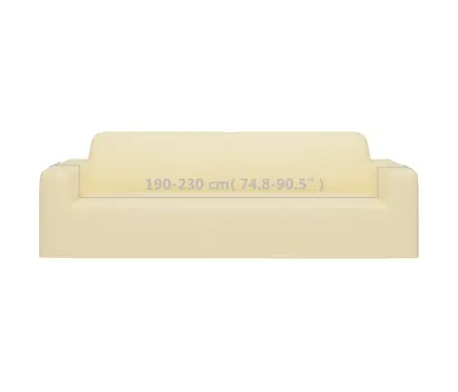 Elastīgs Dīvāna Pārvalks, Trīsvietīgs, Krēmkrāsas Poliesters Vidaxl