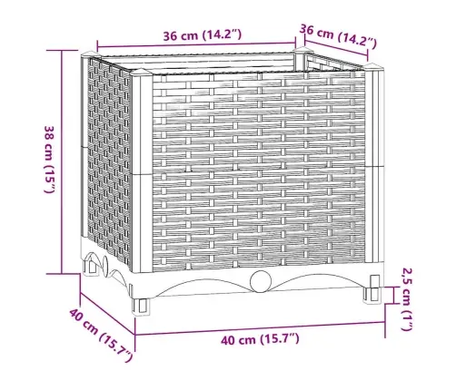 Puķu Kaste, 40X40X38 Cm, Polipropilēns Vidaxl